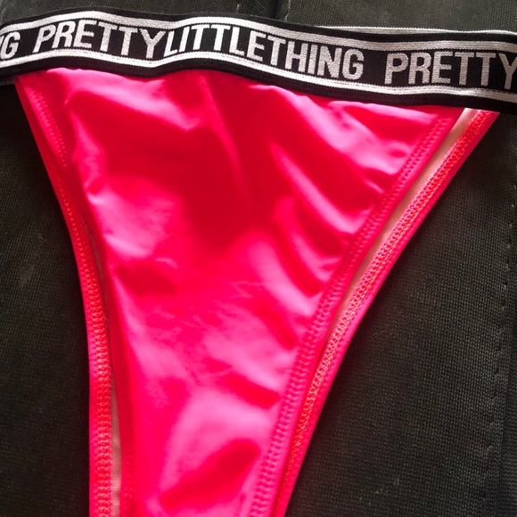 Pretty Little Thing Pink high leg bikini bottom M - Picture 6 of 6
